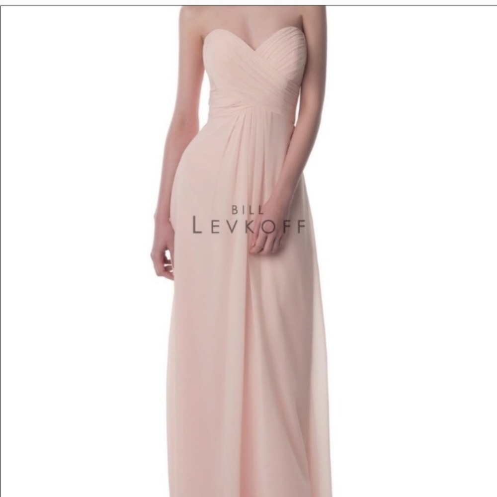 Bill Levkoff Pink Strapless Gown